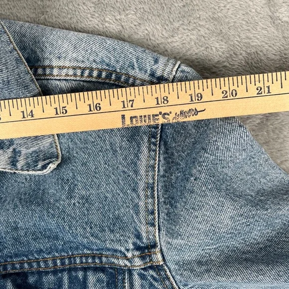 Vintage Levis 70506-0216 Denim Trucker Jacket 44R Made in the USA Distressed - Picture 10 of 13